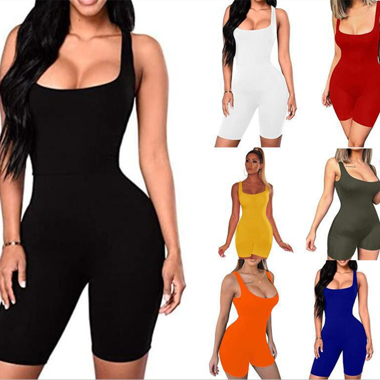 Fashion Ladies Solid Color One-piece Shorts