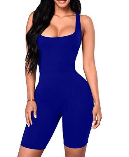 Fashion Ladies Solid Color One-piece Shorts