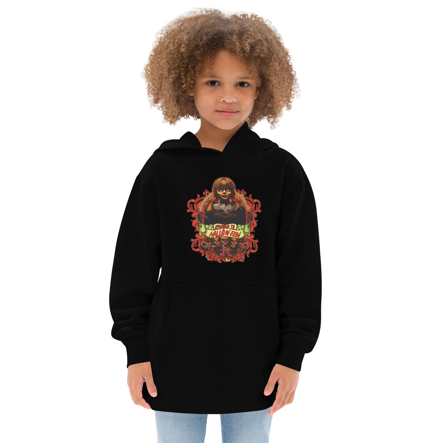 Kids fleece Halloween Annabelle hoodie