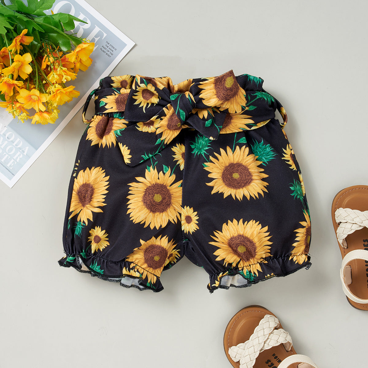 Sunflower girl Print Pants Set
