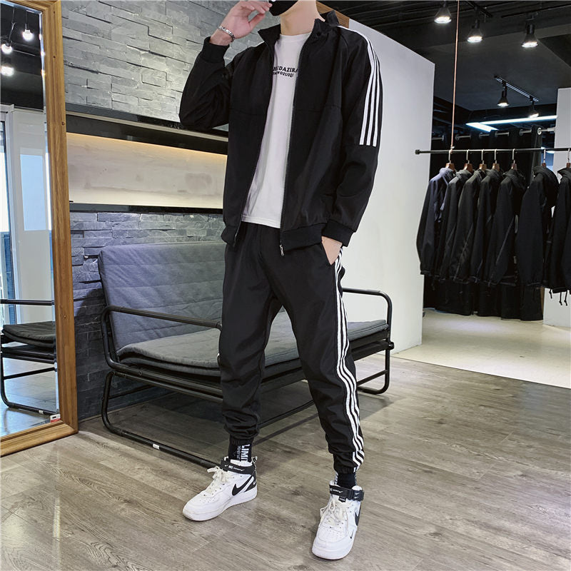 Patchwork Hip Hop Casual Men's Set