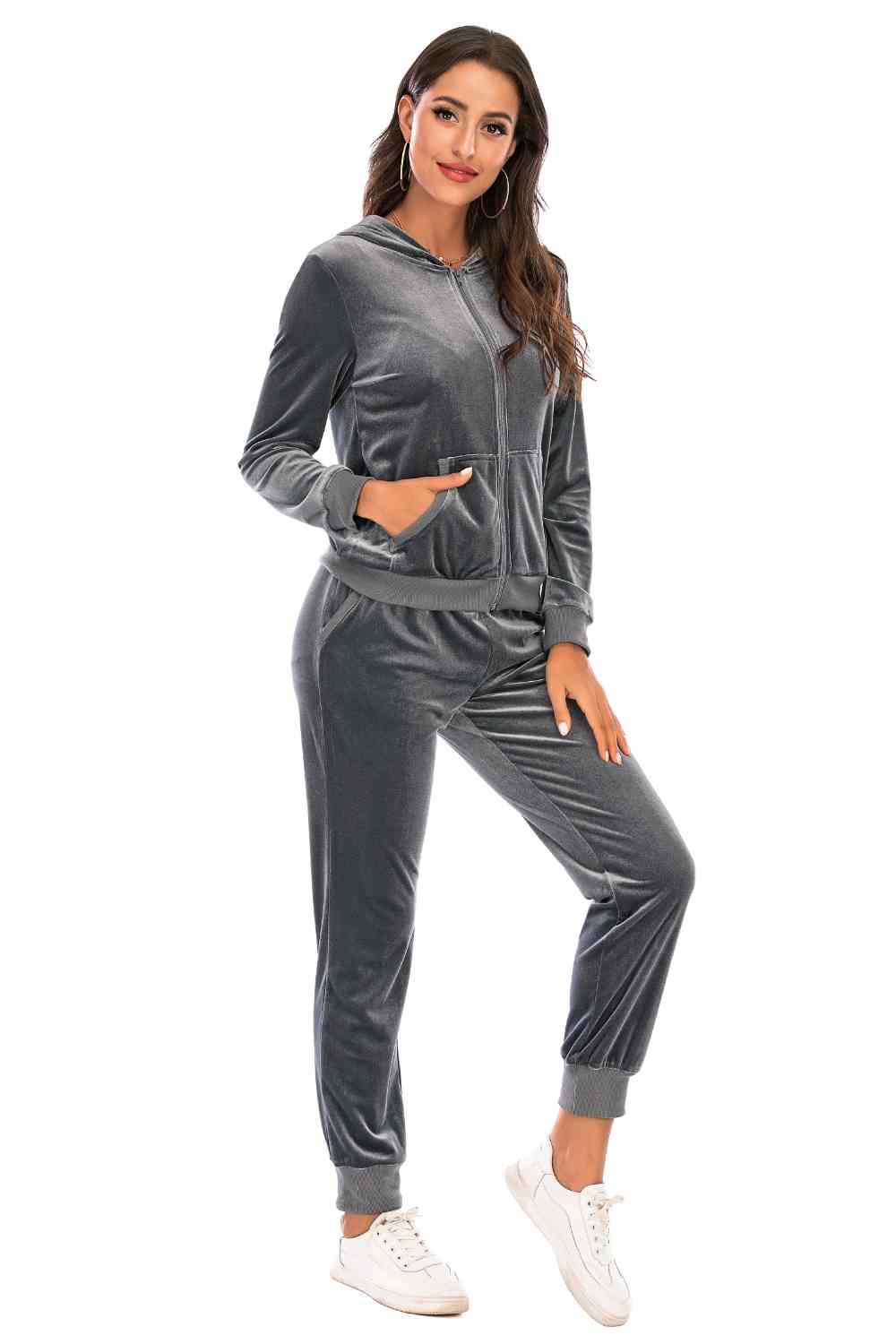 Zip-Up Pants Set