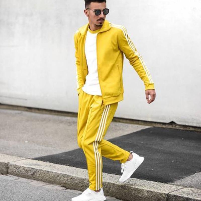 Patchwork Hip Hop Casual Men's Set