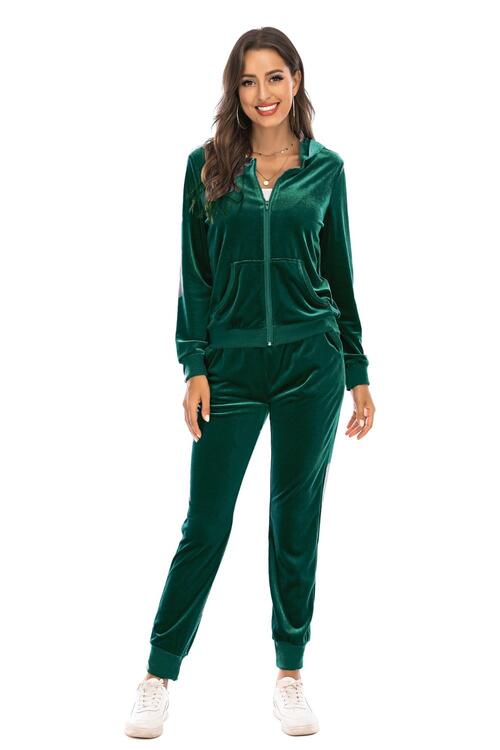 Zip-Up Pants Set