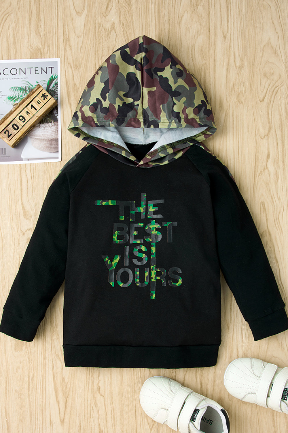 Boys Letter Print Hoodie and Pants Set