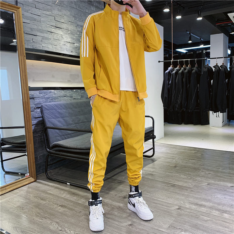 Patchwork Hip Hop Casual Men's Set