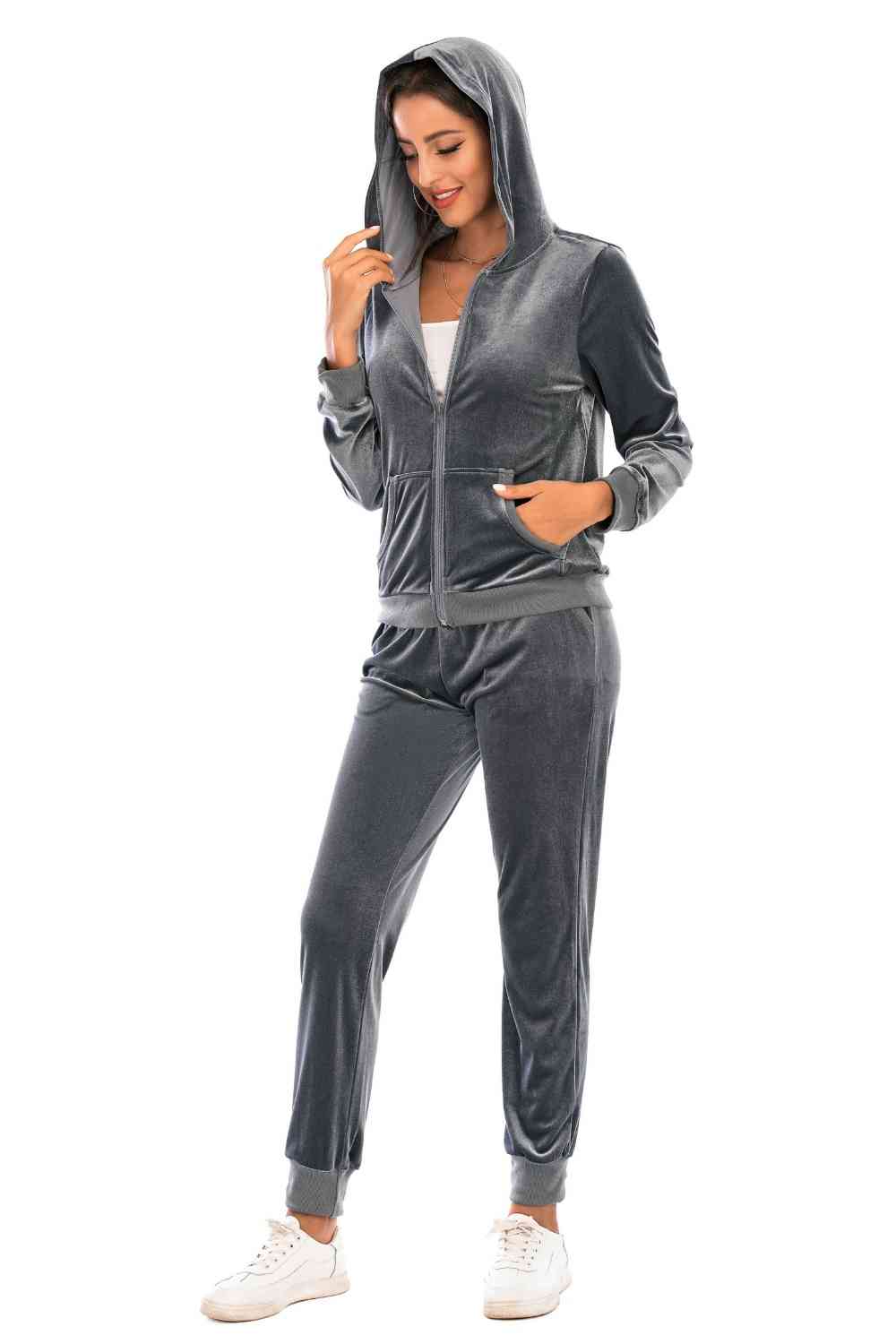 Zip-Up Pants Set