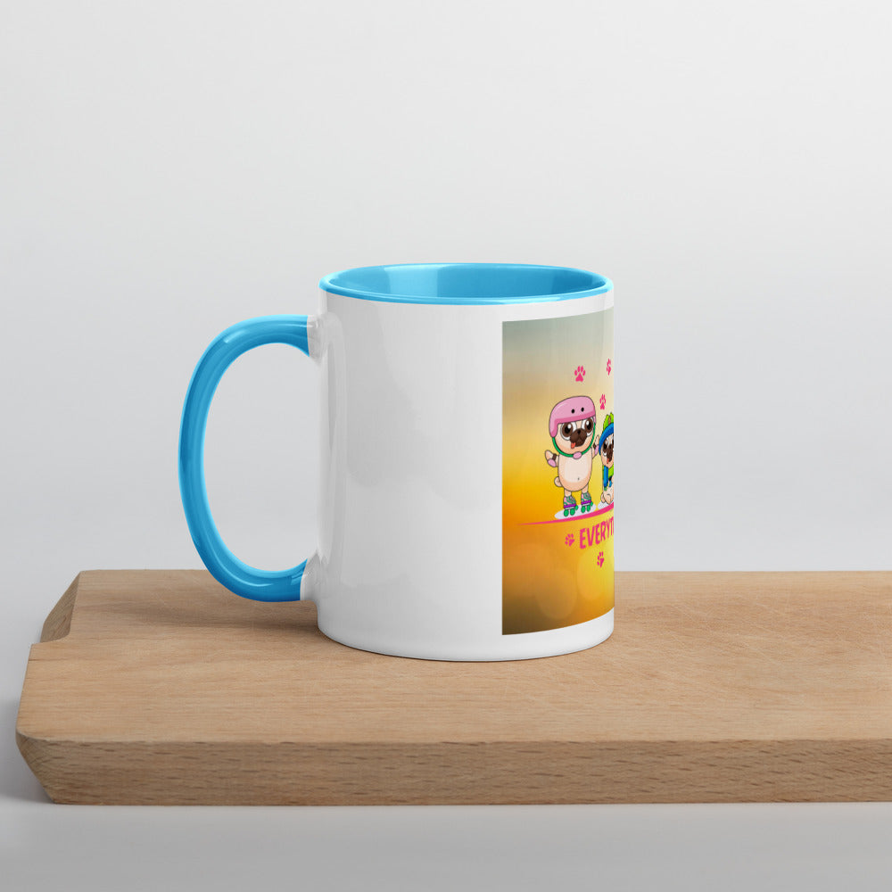 Yellow happy pet lover Mug with Color Inside - Everything Perfect
