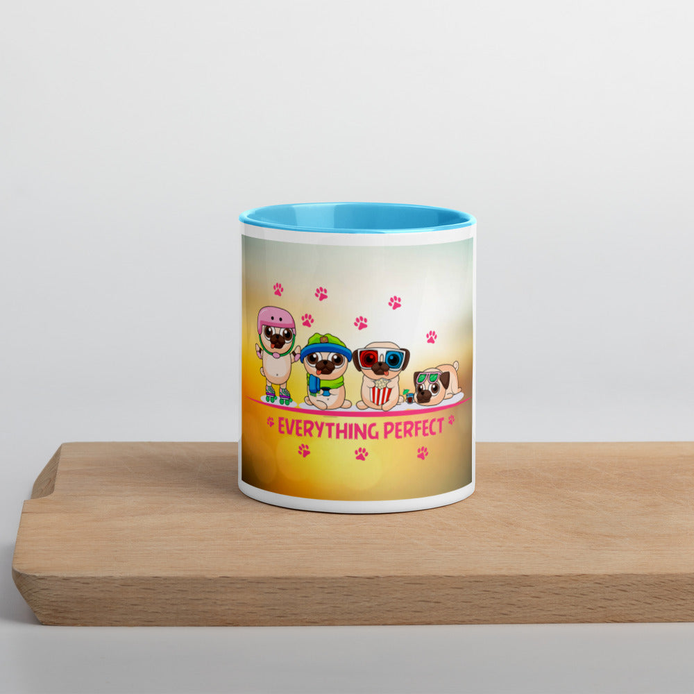 Yellow happy pet lover Mug with Color Inside - Everything Perfect