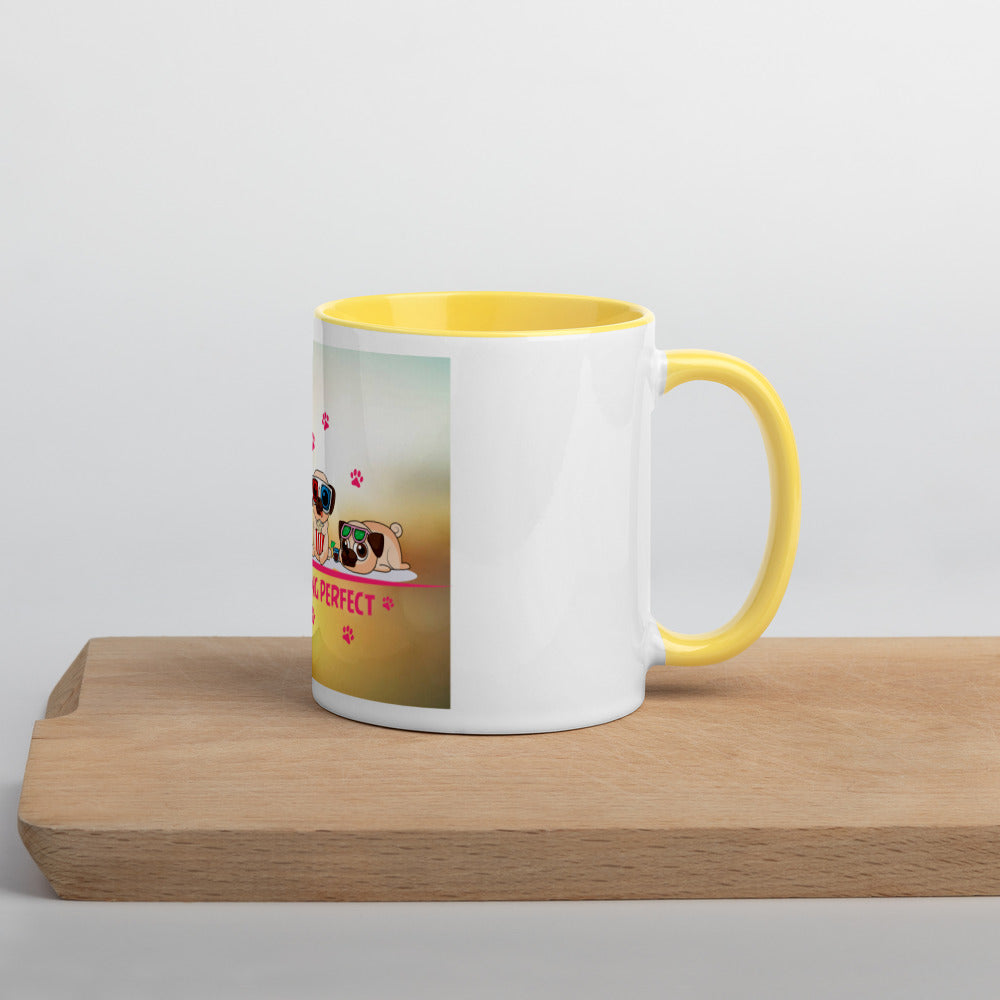Yellow happy pet lover Mug with Color Inside - Everything Perfect