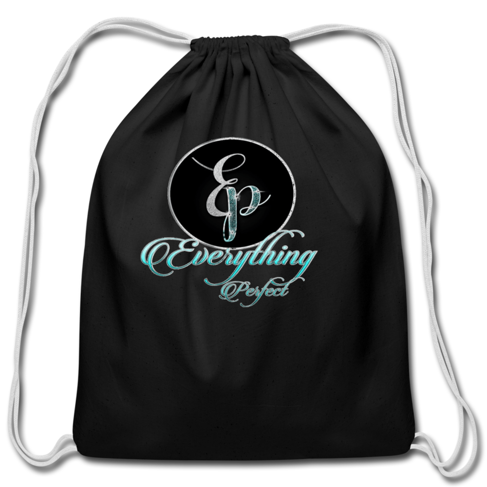 Cotton Drawstring Bag - black
