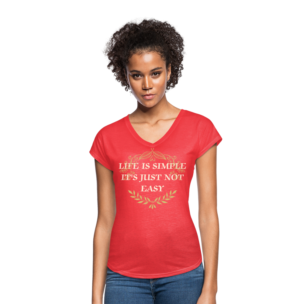 Tri-Blend V-Neck T-Shirt - heather red