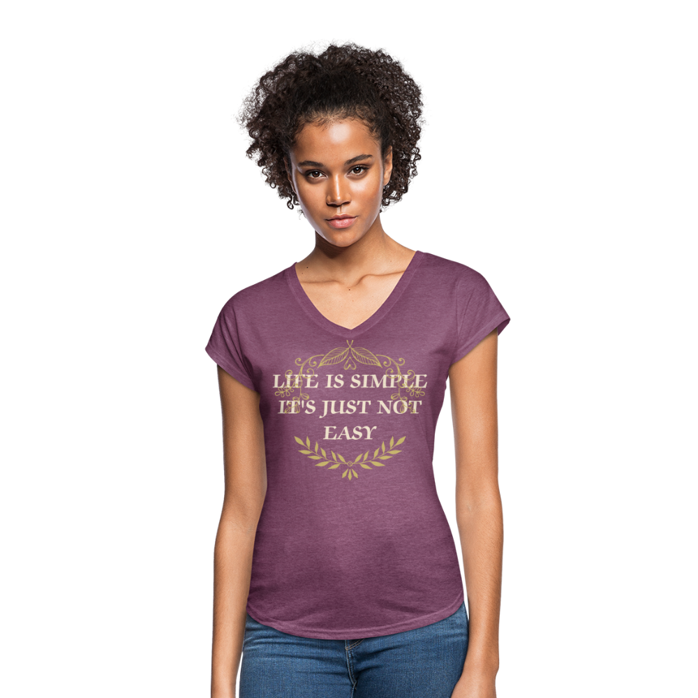 Tri-Blend V-Neck T-Shirt - heather plum
