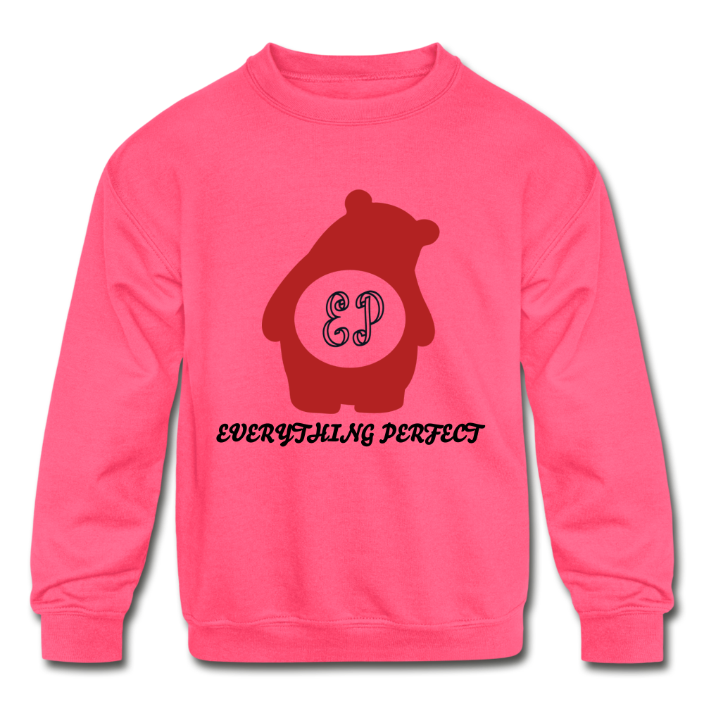 Youth Bear EP Crewneck Sweatshirt - neon pink