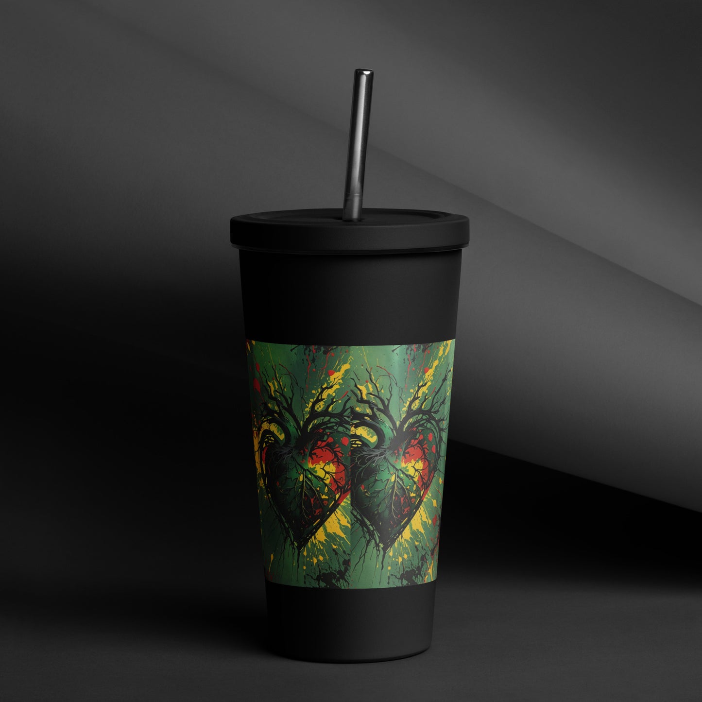 Insulated tumbler with a straw Exotic colors