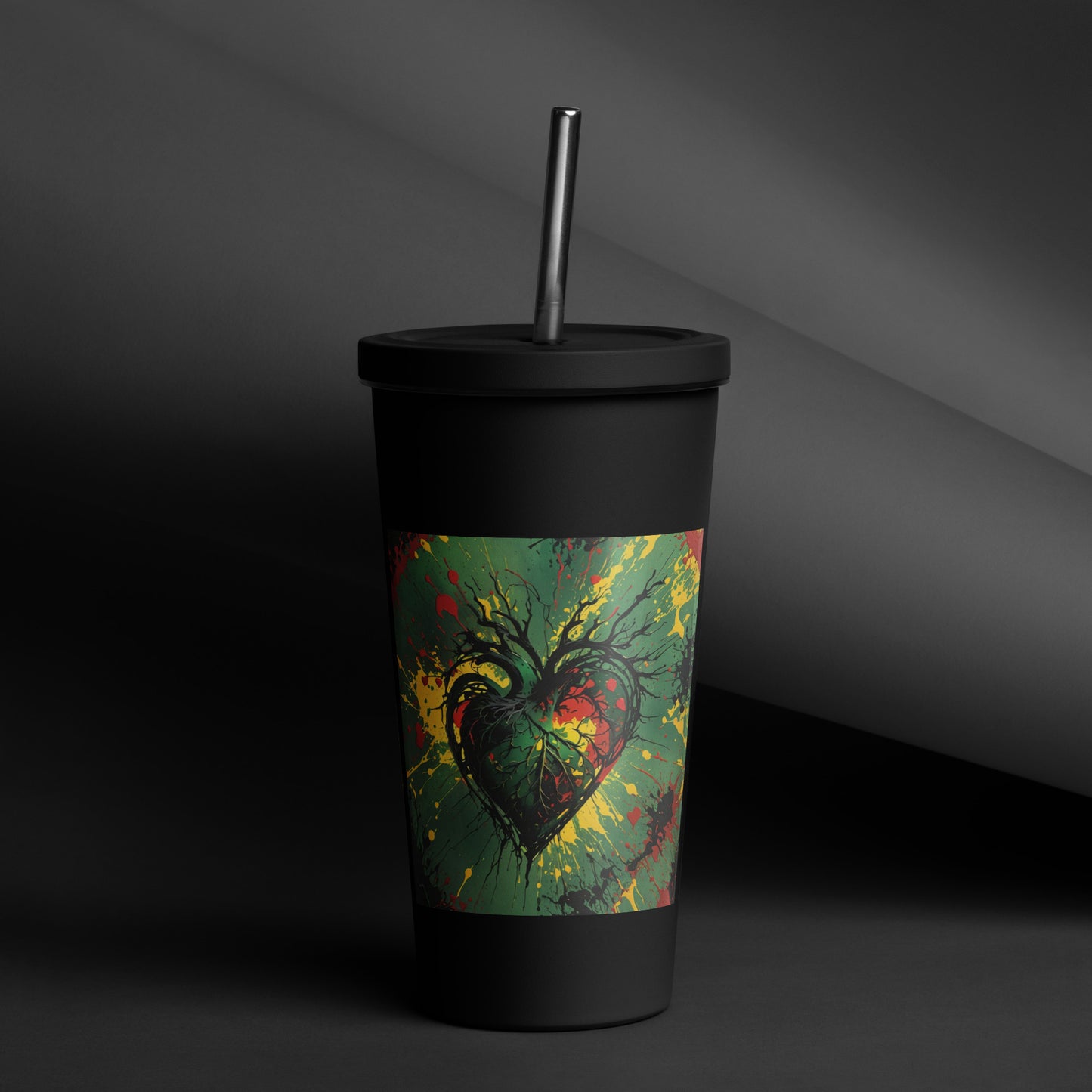 Insulated tumbler with a straw Exotic colors