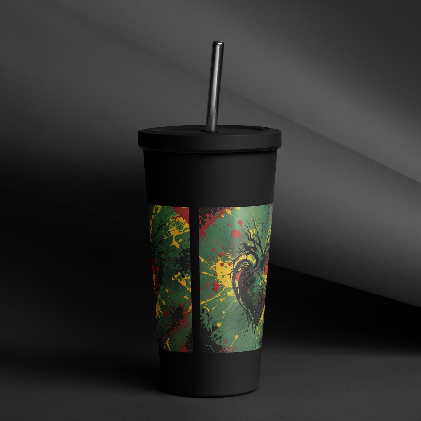 Insulated tumbler with a straw Exotic colors