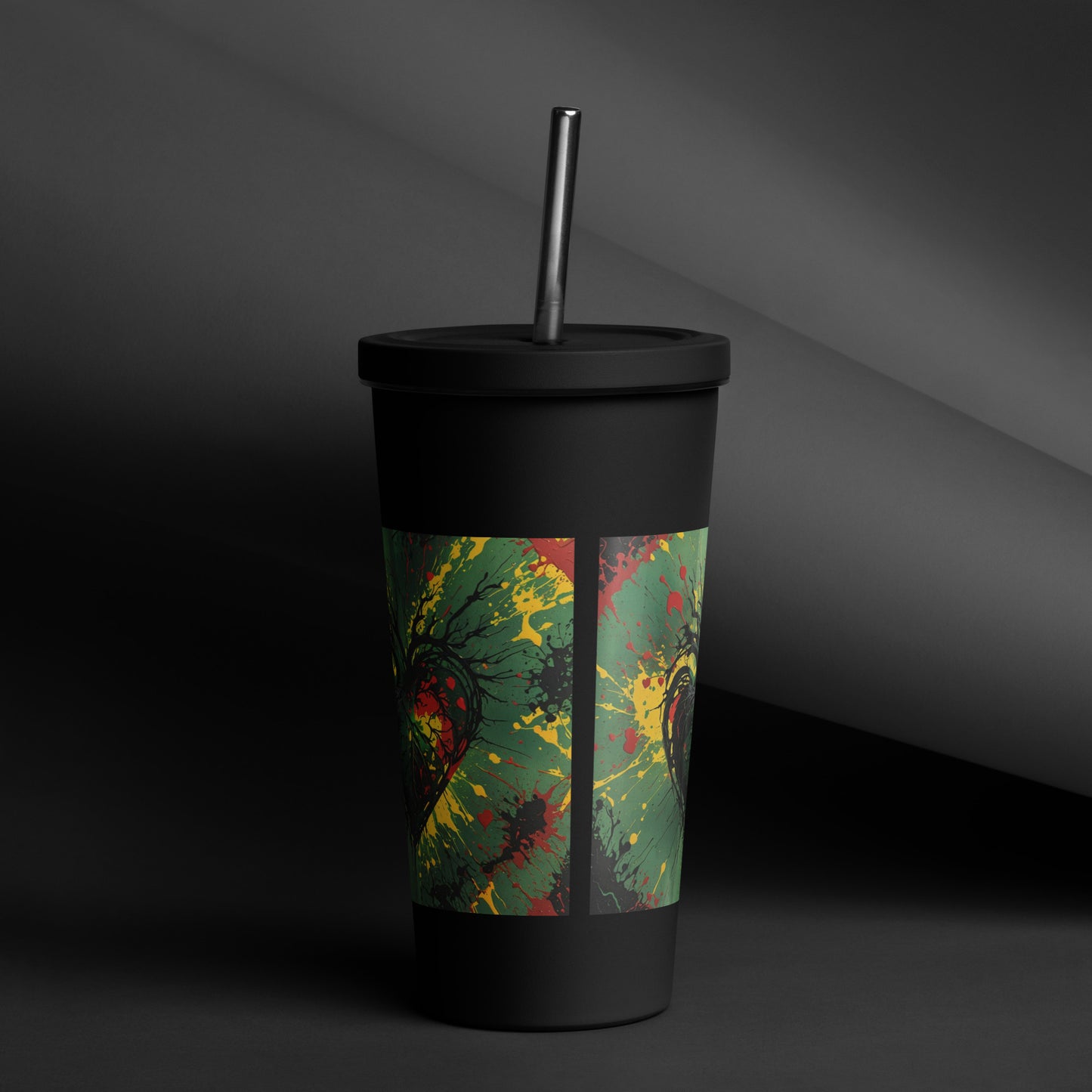 Insulated tumbler with a straw Exotic colors