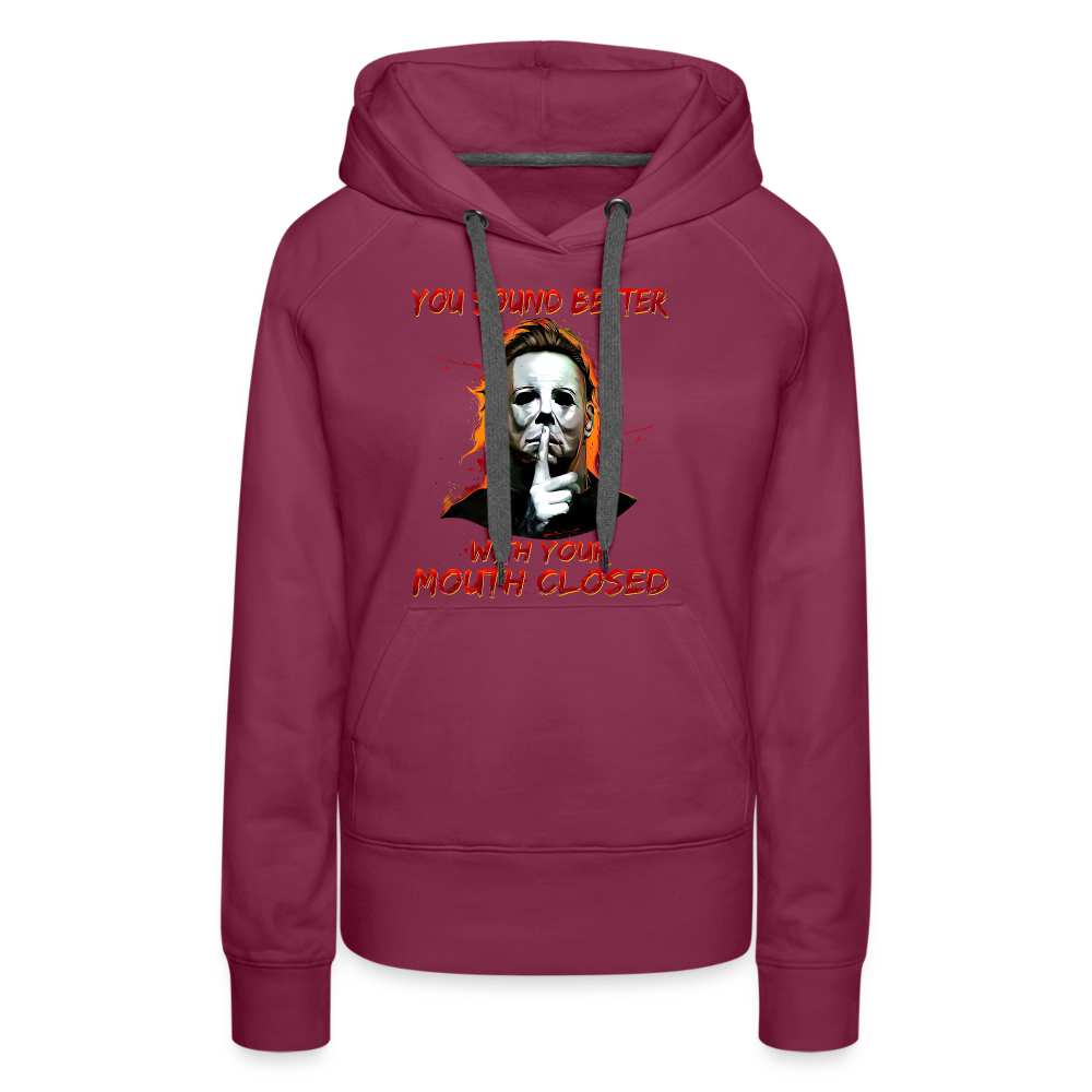 Women’s Myers Halloween Hoodie - burgundy