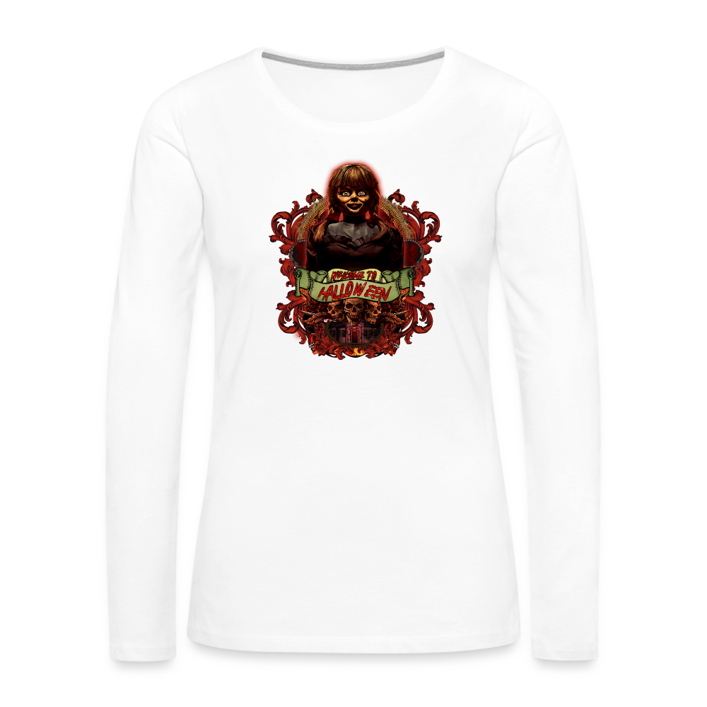 Women's Horror Long Sleeve T-Shirt - white