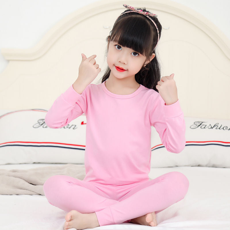 Boys And Girls Modal Autumn Clothes And Long Trousers Underwear Set
