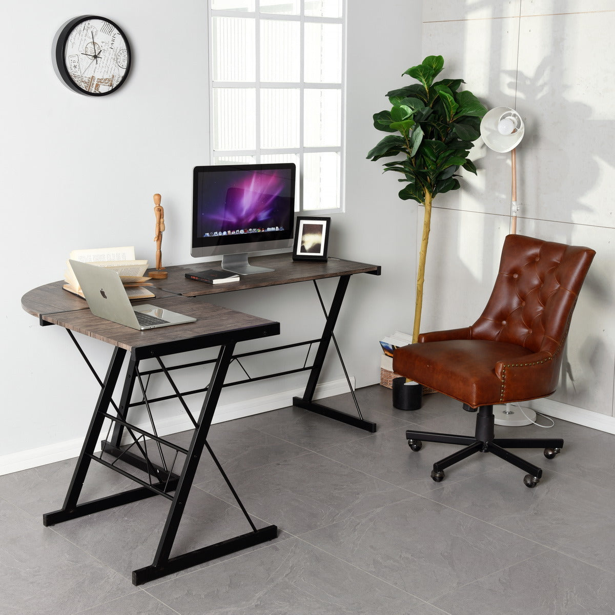 L-shaped Desk Modern Compute Corner Desk Home Office Gaming Desk