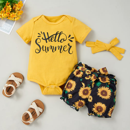 Sunflower girl Print Pants Set