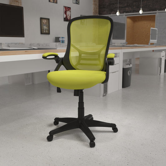 High Back Mesh Ergonomic Swivel Office Chair With Flip-up Arms -