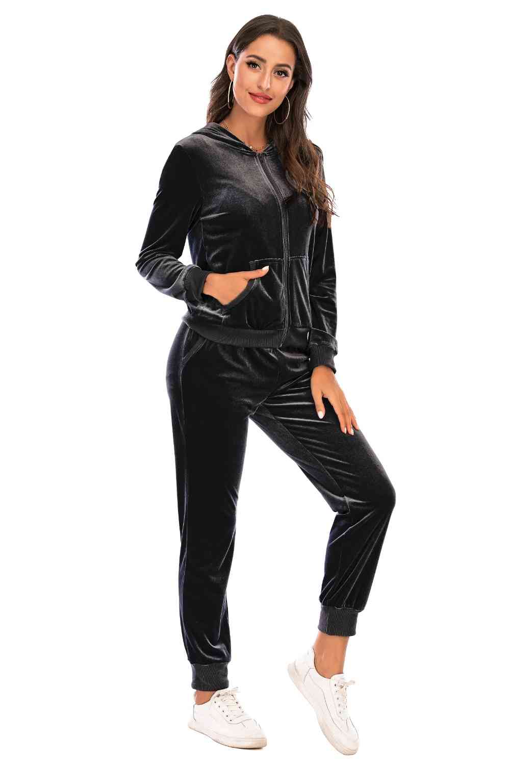 Zip-Up Pants Set