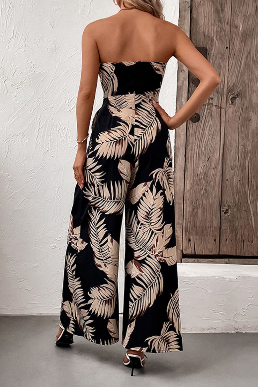Chic Strapless Wide Leg with Pockets