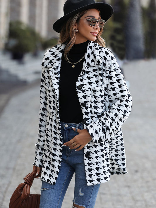 Ladies Houndstooth Down Coat