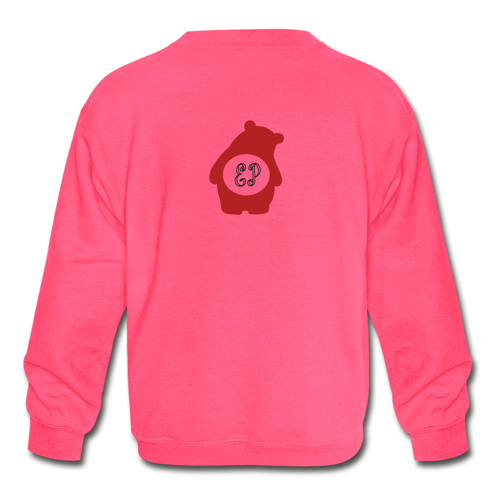 Youth Bear EP Crewneck Sweatshirt - neon pink